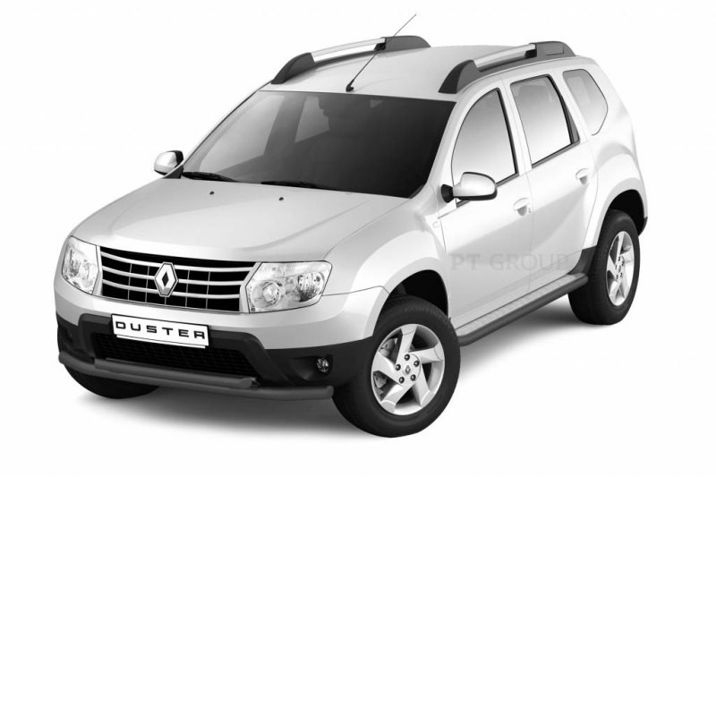Защита порогов с алюм. площадкой d51мм «Эстонец» (ППК) RENAULT Duster 2012-  PT GROUP (Арт.7011203)